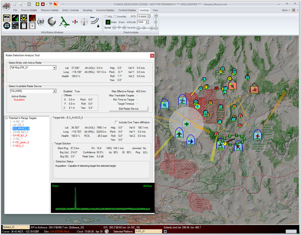 MACE Radar Detection Analysis Plugin